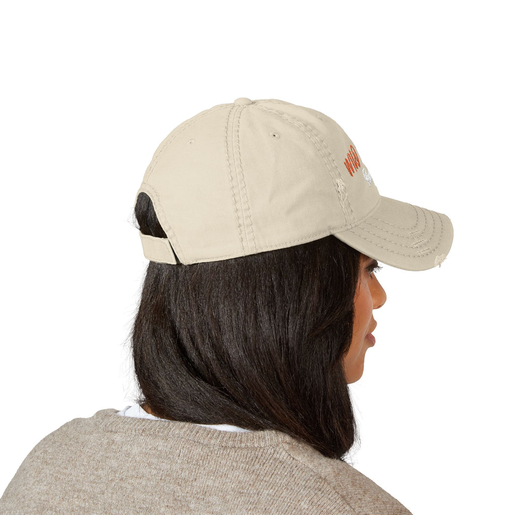 Distressed Dad Hat — "Wild Roots" Embroidered Baseball Cap