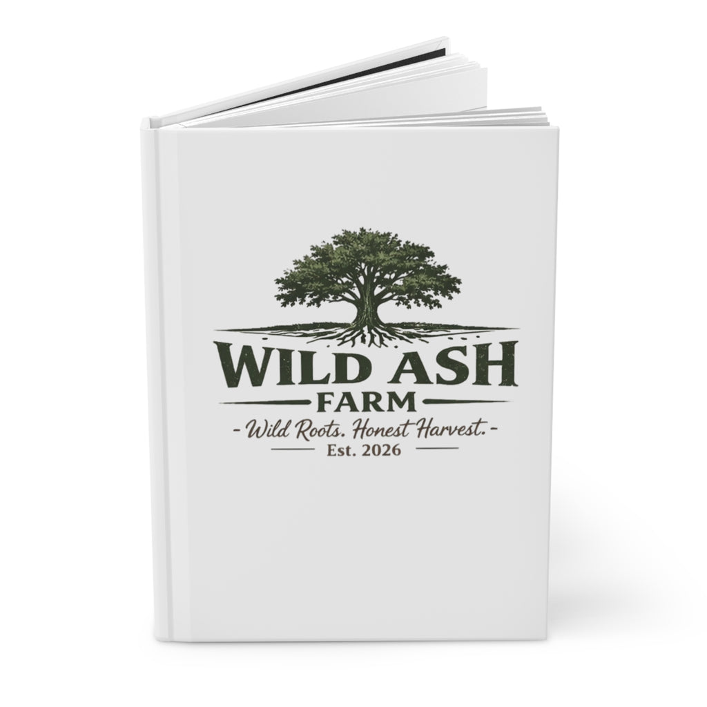 Hardcover Journal — Wild Ash Farm Rustic Tree Logo ("Wild Roots, Honest Harvest")