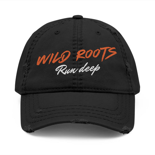 Distressed Dad Hat — "Wild Roots" Embroidered Baseball Cap